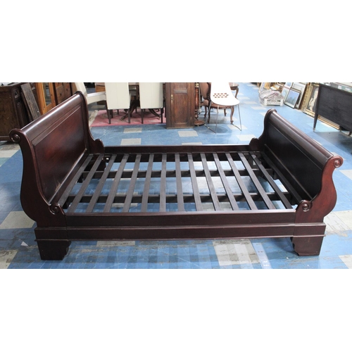 465 - A Modern French Mahogany Sleigh Bed, for 54