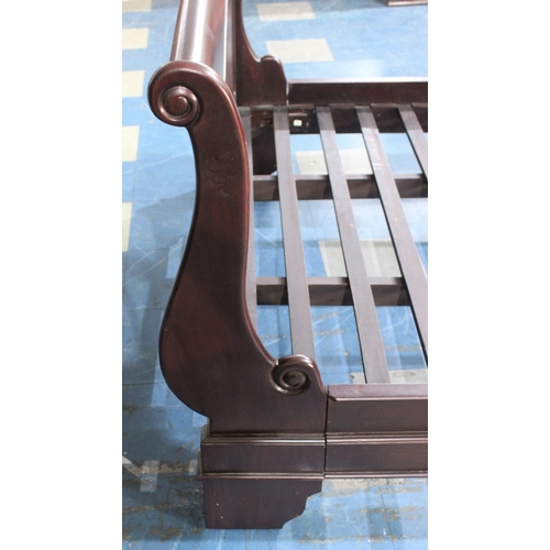 465 - A Modern French Mahogany Sleigh Bed, for 54