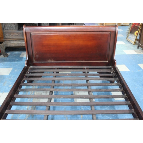 465 - A Modern French Mahogany Sleigh Bed, for 54