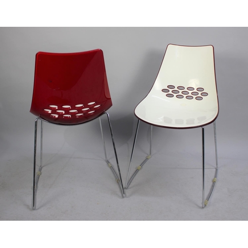 466 - A Pair of Modern Chrome Framed Chairs