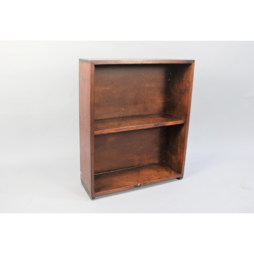 53 - An Early 20th Century Walnut Two Shelf Open Bookcase, 62cms Wide and 76cms High