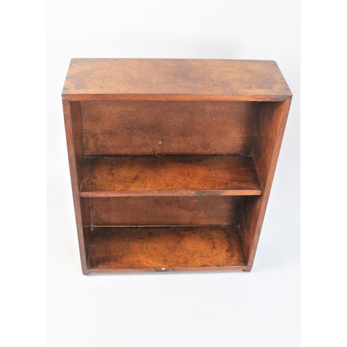 53 - An Early 20th Century Walnut Two Shelf Open Bookcase, 62cms Wide and 76cms High