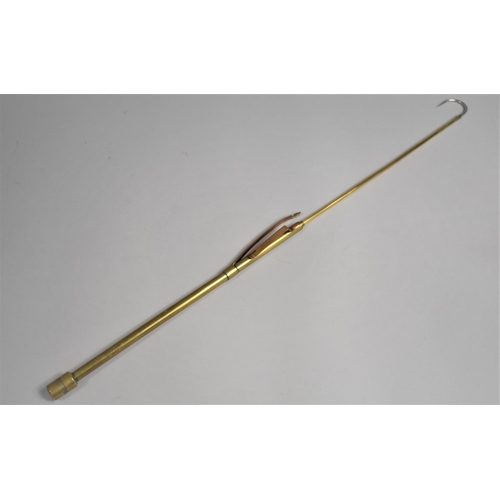 7 - A Good Quality English Telescopic Fisherman's Wading Gaff in Brass and Copper