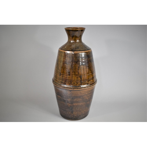 77 - A Large Treacle Glazed Vase, Chip to Neck, 57cms High