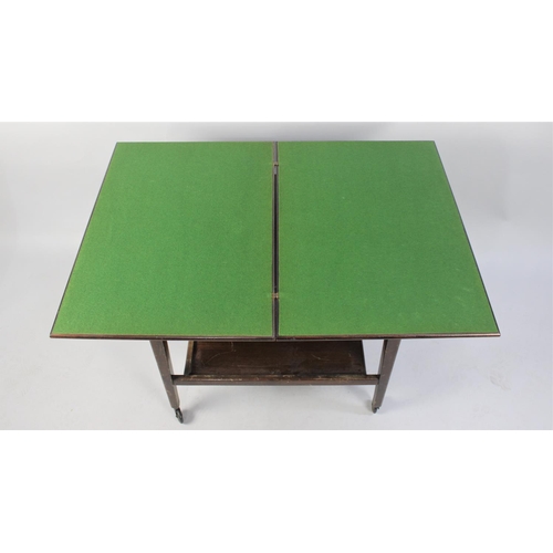 81 - A Mid 20th Century Lift and Twist Two Tier Trolley with Baize Lining, 66cms Wide