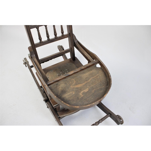 84 - An Edwardian Metamorphic Childs High/Rocking Chair with Folding Tray