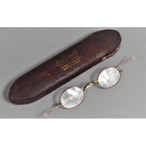 24 - A Pair of early 20th Century Gold Plated Spectacles in Case