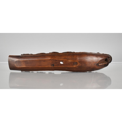 153 - A 19th/20th Century Carved Bamboo Boat, 30cms Long