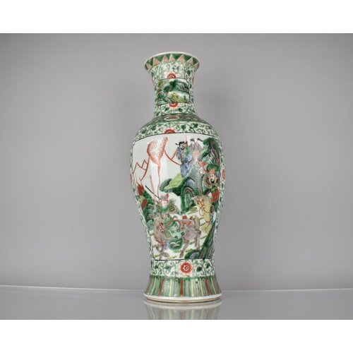 87 - A 19th/20th Century Chinese Porcelain Vase of Baluster form Decorated in the Famille Verte Palette w... 