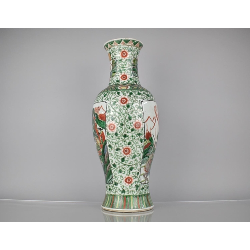 87 - A 19th/20th Century Chinese Porcelain Vase of Baluster form Decorated in the Famille Verte Palette w... 