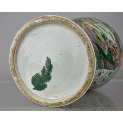 87 - A 19th/20th Century Chinese Porcelain Vase of Baluster form Decorated in the Famille Verte Palette w... 