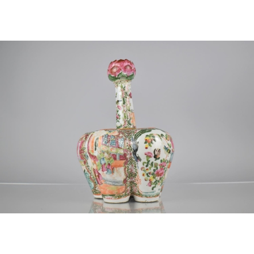 48 - A 19th Century Chinese Porcelain Famille Rose Tulip Vase of Tradition form with Lappet Shoulders Dec... 