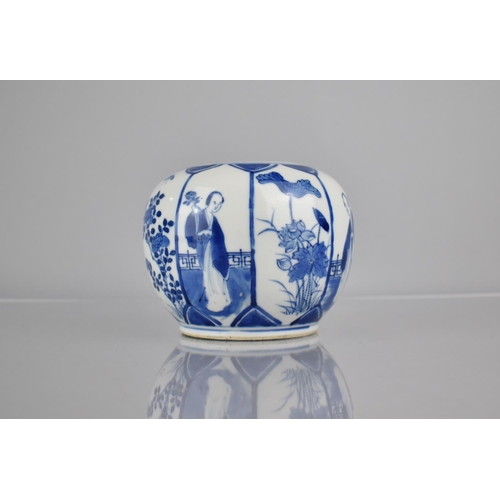 33 - A 19th/20th Century Chinese Porcelain Blue and White Pot of Globular Form Decorated with Alternating... 