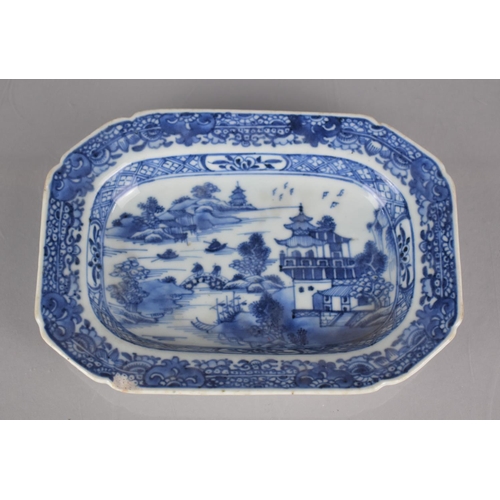 1 - A Collection of Five Various 18th/19th Century Chinese Porcelain Blue and White Export Dishes, all D... 