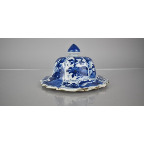 11 - A Chinese Porcelain, Probably Kangxi Period  (1662-1722) Porcelain Blue and White Cover of Domed For... 