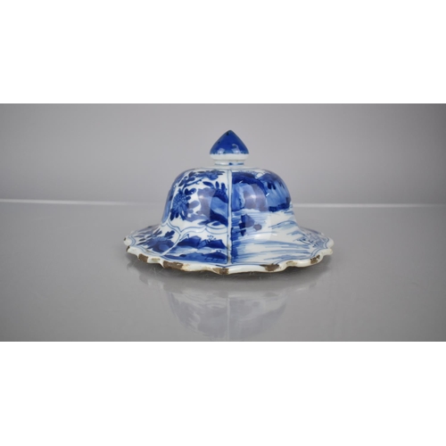 11 - A Chinese Porcelain, Probably Kangxi Period  (1662-1722) Porcelain Blue and White Cover of Domed For... 