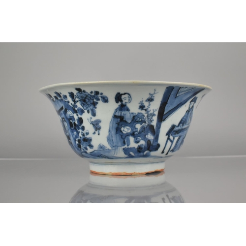 9 - An Early Chinese, Probably Kangxi Period (1662-1722) Porcelain Bowl of Flared Rim Form Decorated wit... 