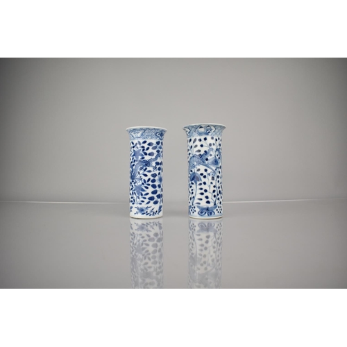 16 - A Near Pair of 19th/20th Century Chinese Porcelain Sleeve Vases Decorated with Dragons Amongst Folia... 