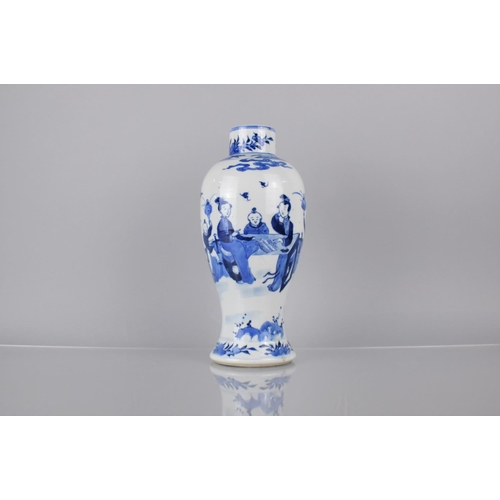 18 - A Late 19th Century Chinese Porcelain Baluster Vase Decorated with Mother and Children in Garden Set... 