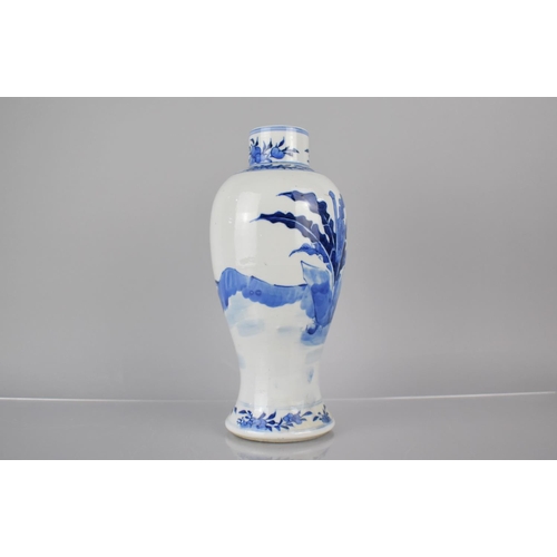 18 - A Late 19th Century Chinese Porcelain Baluster Vase Decorated with Mother and Children in Garden Set... 