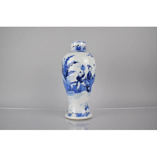 18 - A Late 19th Century Chinese Porcelain Baluster Vase Decorated with Mother and Children in Garden Set... 