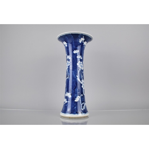 22 - A 19th Century Chinese Porcelain Prunus Pattern Sleeve Vase of Tapering Form with Flared Neck, Four ... 