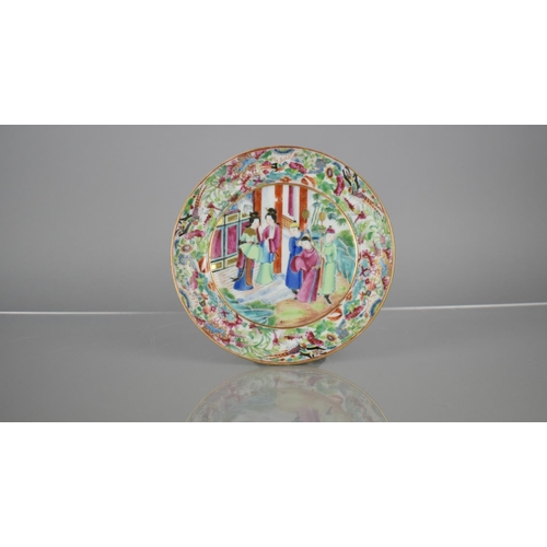 51 - A 19th Century Chinese Porcelain Dish Decorated in the Famille Rose Palette with Central Court SCene... 