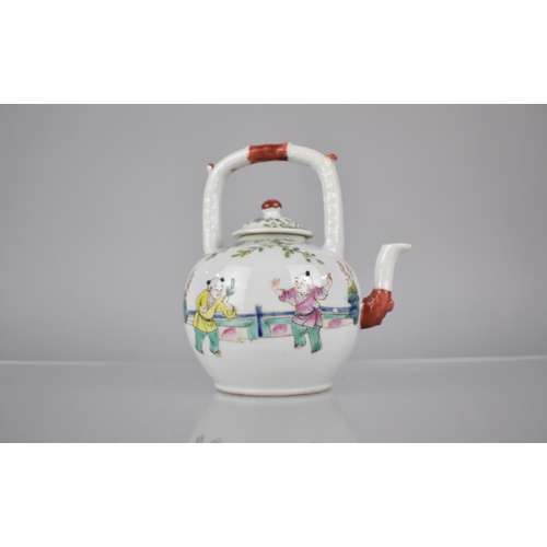 78 - A 20th Century Chinese Porcelain Teapot with Loop Handle Decorated in the Famille Rose Palette with ... 