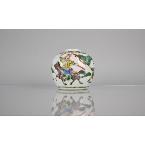 90 - A 19th Century Chinese Porcelain Ginger Jar decorated in the Famille Verte Palette with Battle Scene... 