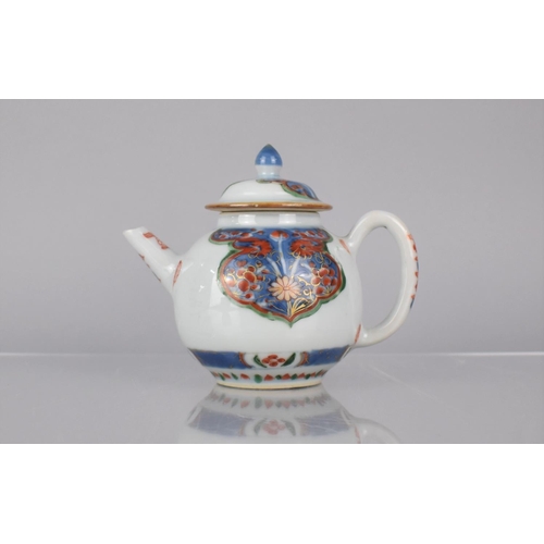 92 - An 18th Century Chinese Porcelain Teapot decorated in the Imari Palette with Floral Motif of Globula... 