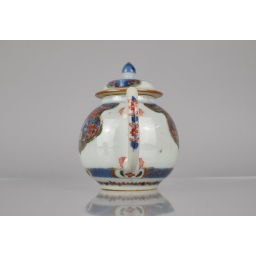 92 - An 18th Century Chinese Porcelain Teapot decorated in the Imari Palette with Floral Motif of Globula... 