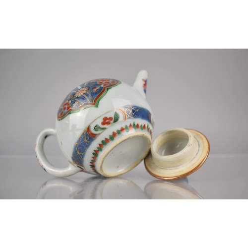 92 - An 18th Century Chinese Porcelain Teapot decorated in the Imari Palette with Floral Motif of Globula... 