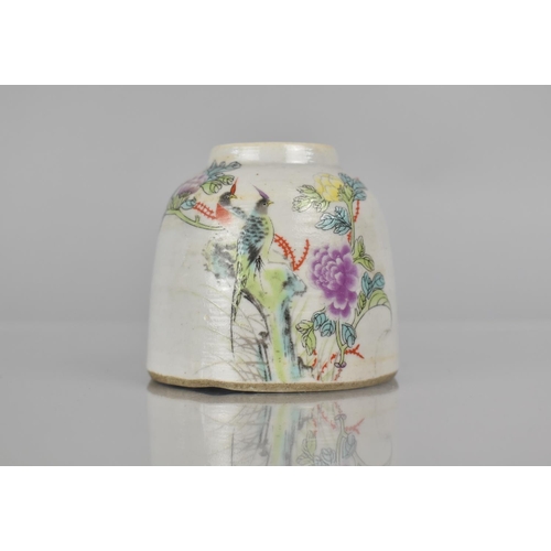 100 - A 19th/20th Century Chinese Porcelain Ink/Water Brush Pot decorated in the Famille Rose Palette with... 