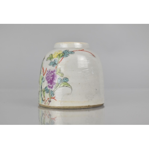 100 - A 19th/20th Century Chinese Porcelain Ink/Water Brush Pot decorated in the Famille Rose Palette with... 