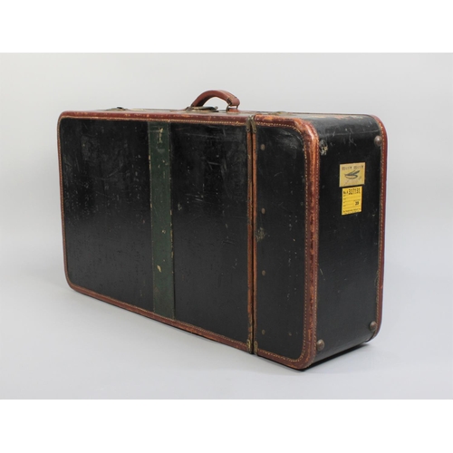 359 - A Mid 20th Century American Suitcase by Wilt Trunk Company Chicago, Canvas and Leather and a Fitted ... 