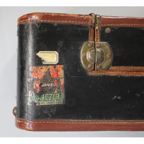 359 - A Mid 20th Century American Suitcase by Wilt Trunk Company Chicago, Canvas and Leather and a Fitted ... 