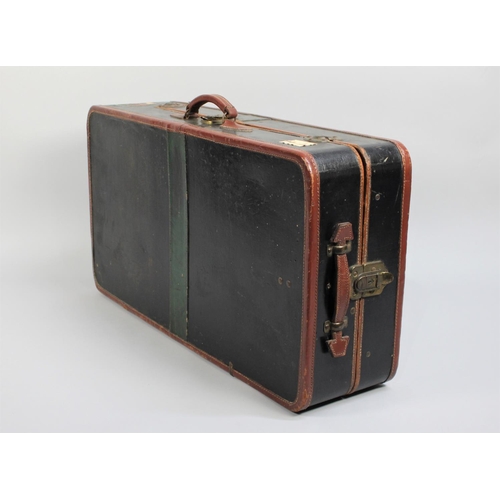 359 - A Mid 20th Century American Suitcase by Wilt Trunk Company Chicago, Canvas and Leather and a Fitted ... 