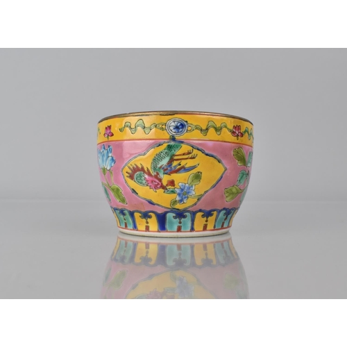 105 - A Chinese Porcelain Nyonya (Nonya) Ware Chupu Bowl for the Straits or Peranakan Market, Decorated wi... 