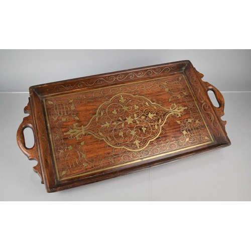 Anglo Indian Brass Inlaid Tray