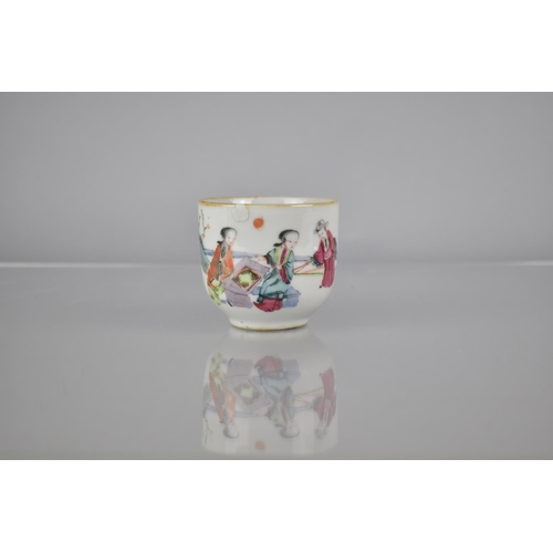 72 - A Chinese Porcelain 'Legendary Tale' Export Cup Decorated in the Famille Rose Palette with Figures i... 