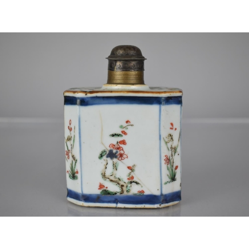 61 - An 18th Century Chinese Porcelain Tea Caddy Flask with Blossoming Branches and Floral Design, the Re... 