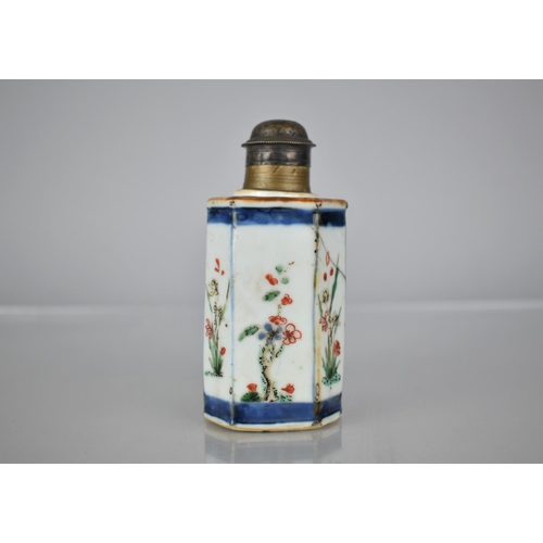 61 - An 18th Century Chinese Porcelain Tea Caddy Flask with Blossoming Branches and Floral Design, the Re... 