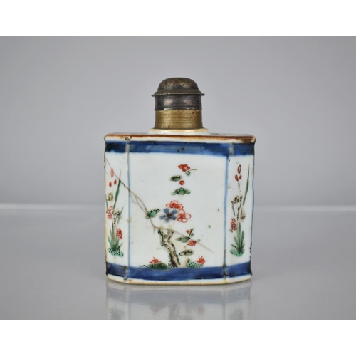 61 - An 18th Century Chinese Porcelain Tea Caddy Flask with Blossoming Branches and Floral Design, the Re... 