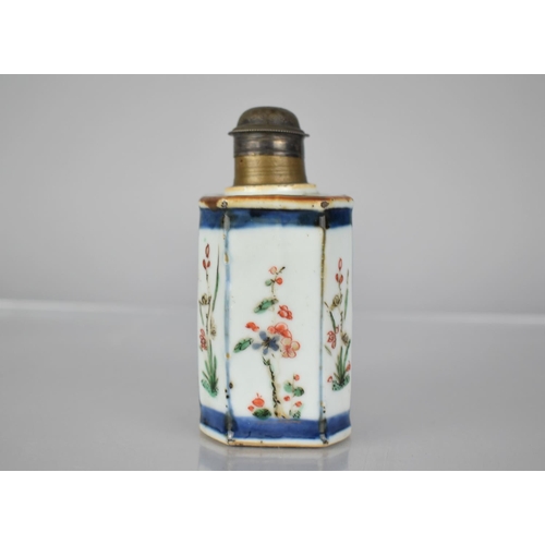 61 - An 18th Century Chinese Porcelain Tea Caddy Flask with Blossoming Branches and Floral Design, the Re... 