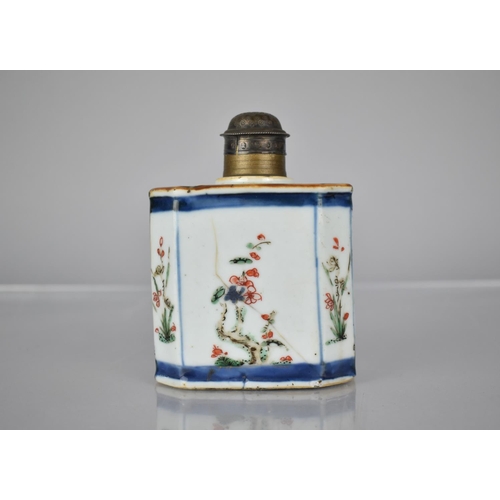 61 - An 18th Century Chinese Porcelain Tea Caddy Flask with Blossoming Branches and Floral Design, the Re... 