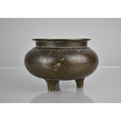 180 - A Chinese Bronze Tripod Censer, 9cm High