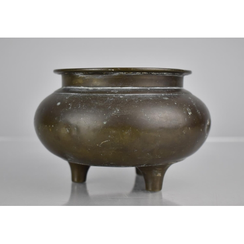 180 - A Chinese Bronze Tripod Censer, 9cm High