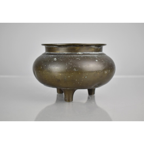 180 - A Chinese Bronze Tripod Censer, 9cm High