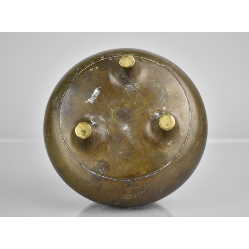 180 - A Chinese Bronze Tripod Censer, 9cm High