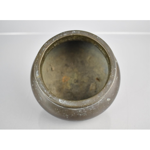 180 - A Chinese Bronze Tripod Censer, 9cm High